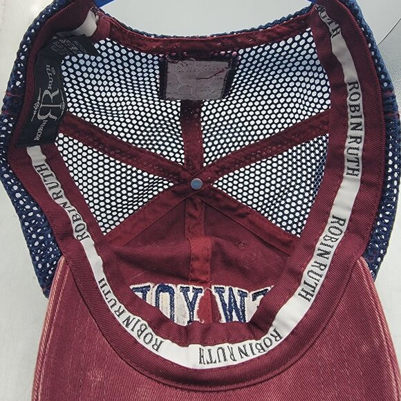 Robin Ruth New York Original Red Blue Trucker Hat Cap Casual Outdoors Adjustable - Picture 7 of 9